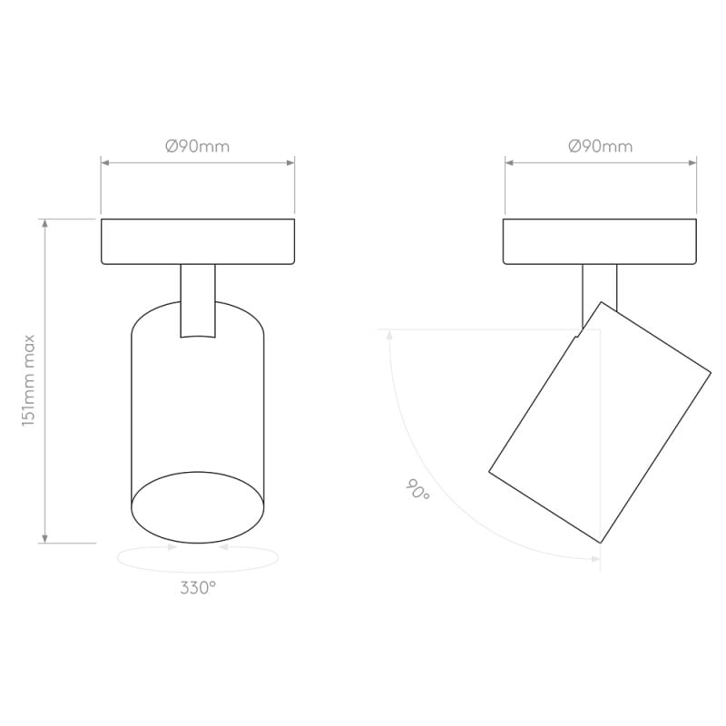 Specification Image for Astro Aqua Single Wall / Ceiling Light