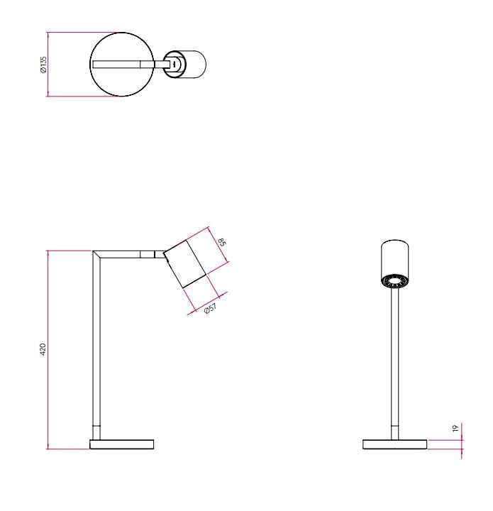 Specification image for Astro Ascoli Desk Lamp
