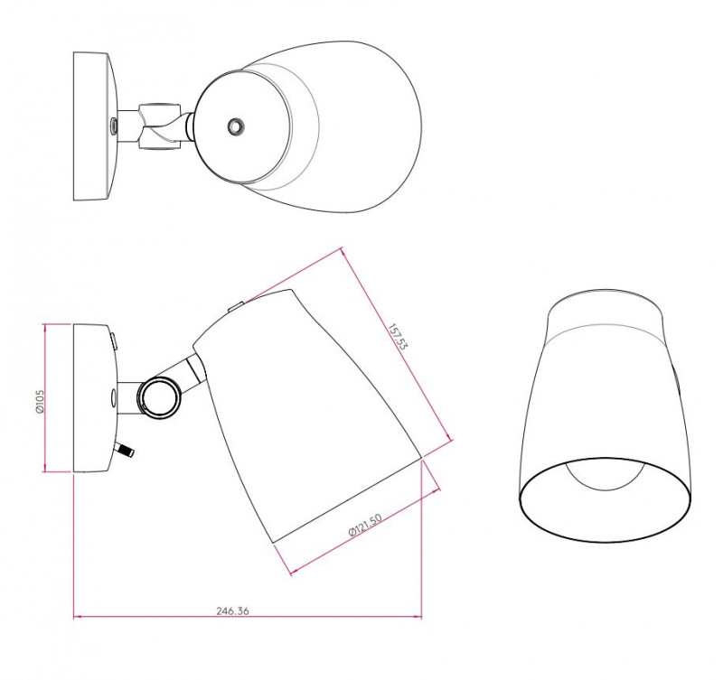 Specification image for Astro Atelier Wall Light