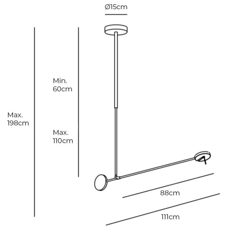 Specification Image for Leds C4 Invisible Single Bend LED Pendant