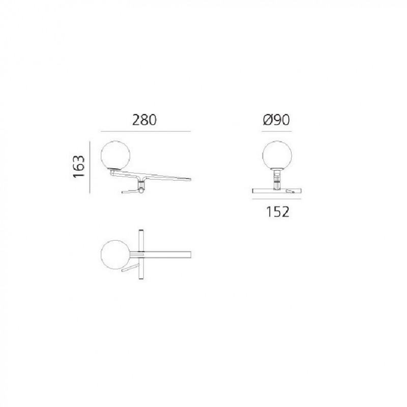 Specification image for Artemide Yanzi LED Table Lamp