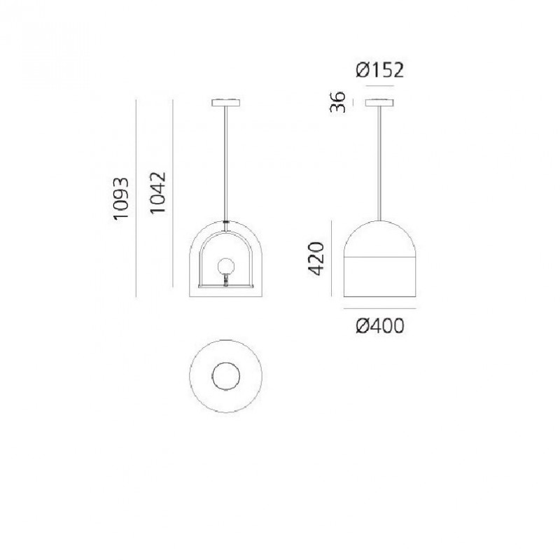 Specification image for Artemide Yanzi LED Suspension