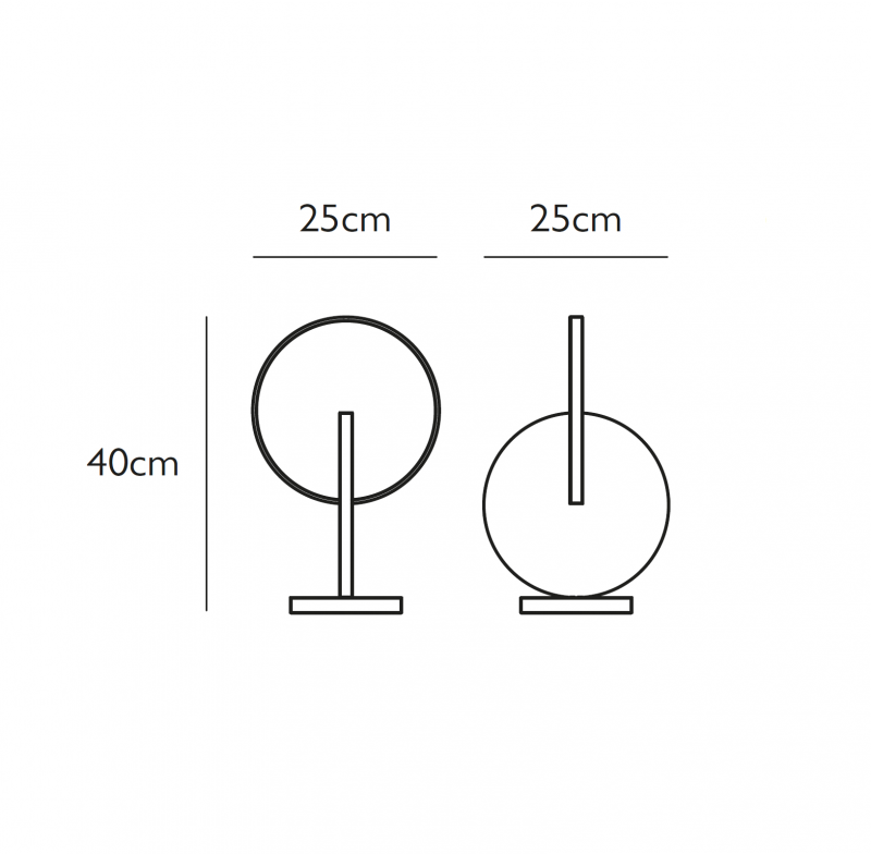 Specification image for Lee Broom Eclipse LED Table Lamp