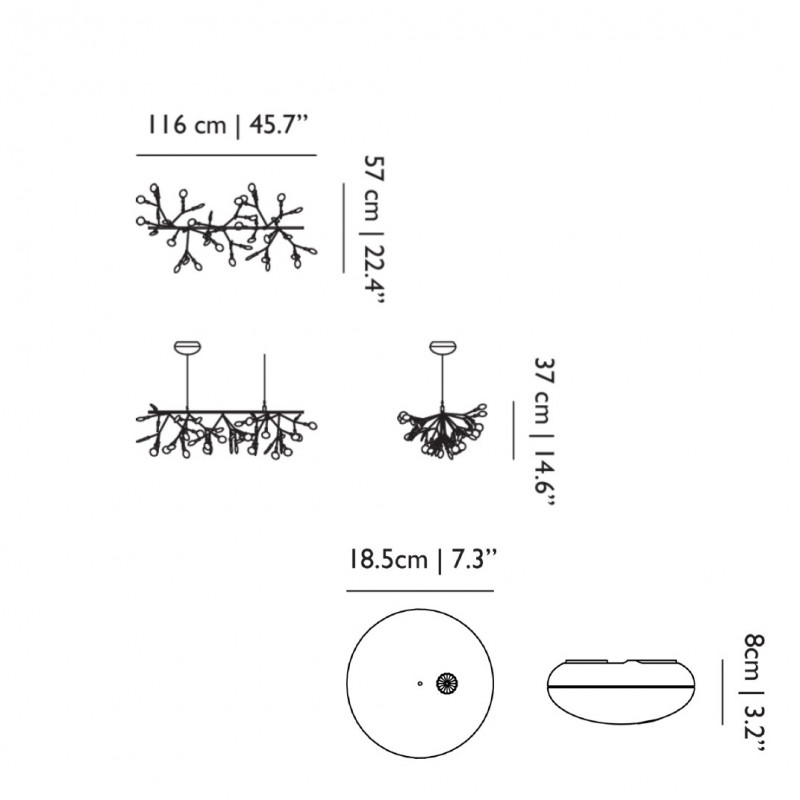 Specification image for Moooi Heracleum III Endless LED Light