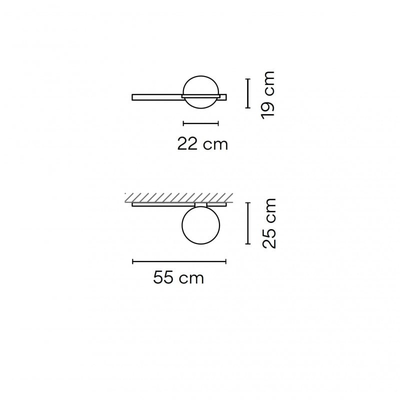 Specification image for Vibia Palma 3700 LED Wall Light