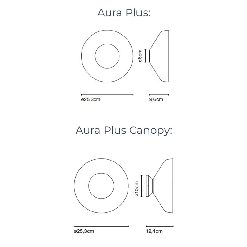 Marset Aura Plus LED Wall Light Specification 
