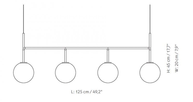 Specification image for Audo Copenhagen TR Bulb Suspension Frame