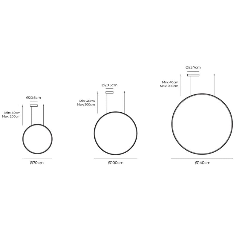 Specification Image for Artemide Discovery Vertical LED Suspension