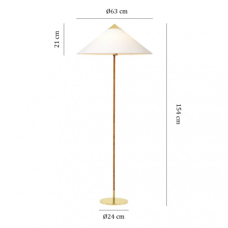 Specification image for Gubi Tynell 9602 Floor Lamp