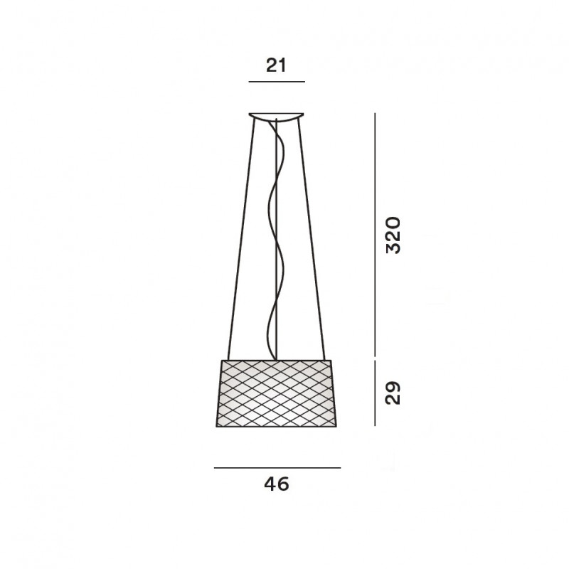 Specification image for Foscarini Twiggy Grid LED Suspension