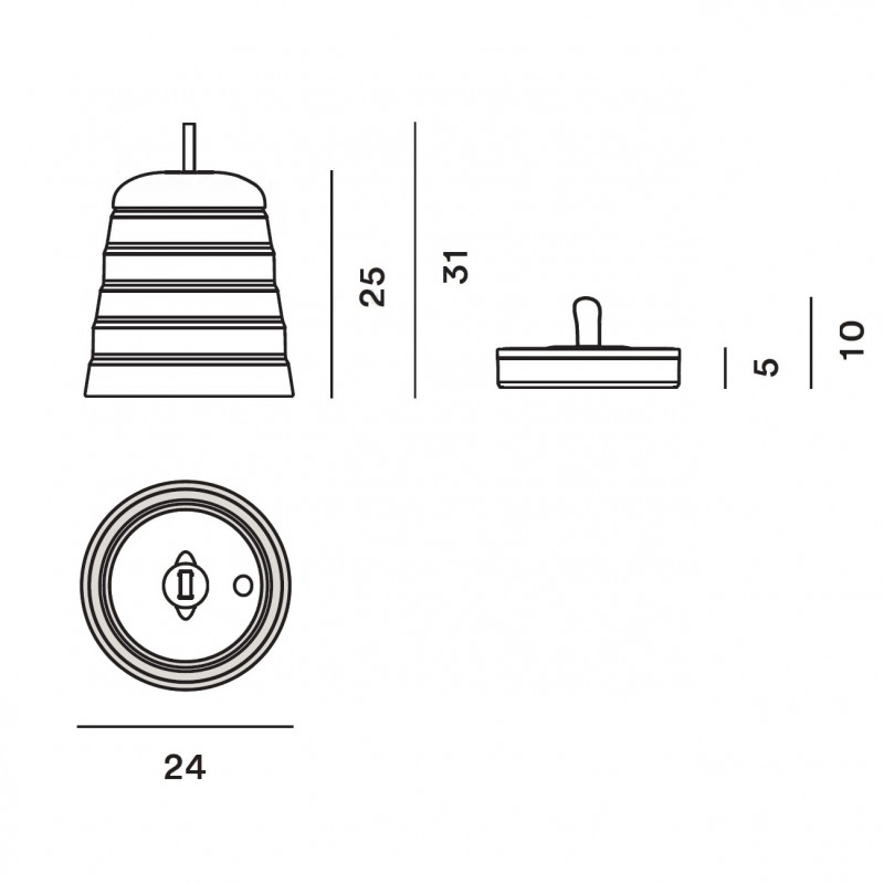 Specification image for Foscarini Cri Cri LED Portable Lamp