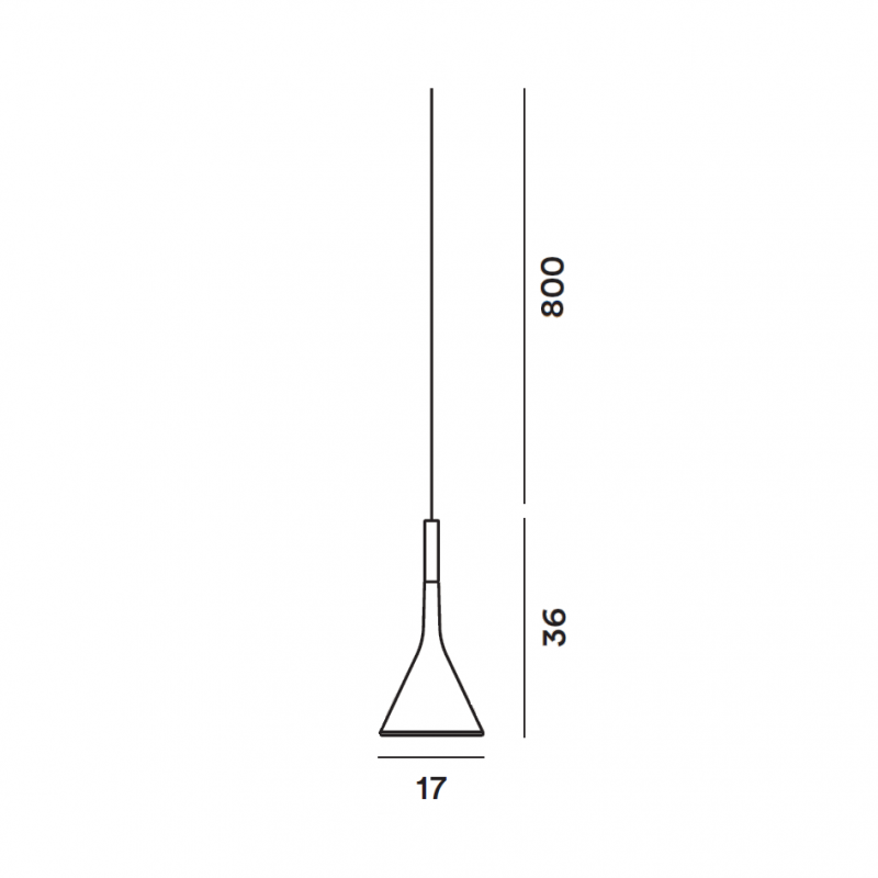 Specification image for Foscarini Aplomb Outdoor LED Suspension 