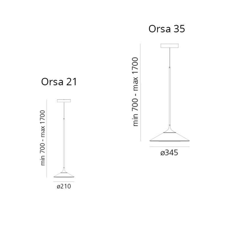 Specification image for Artemide Orsa LED Suspension