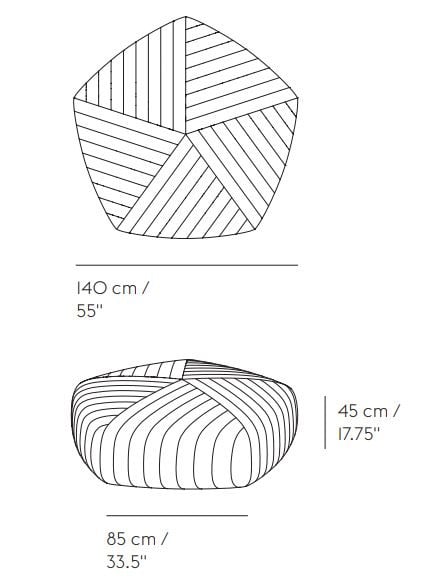 Specification image for Muuto Five Pouf XL