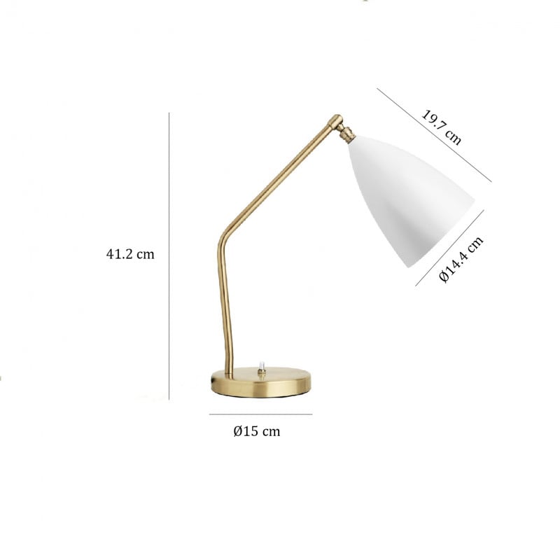 Specification image for Gubi Gräshoppa Table Lamp