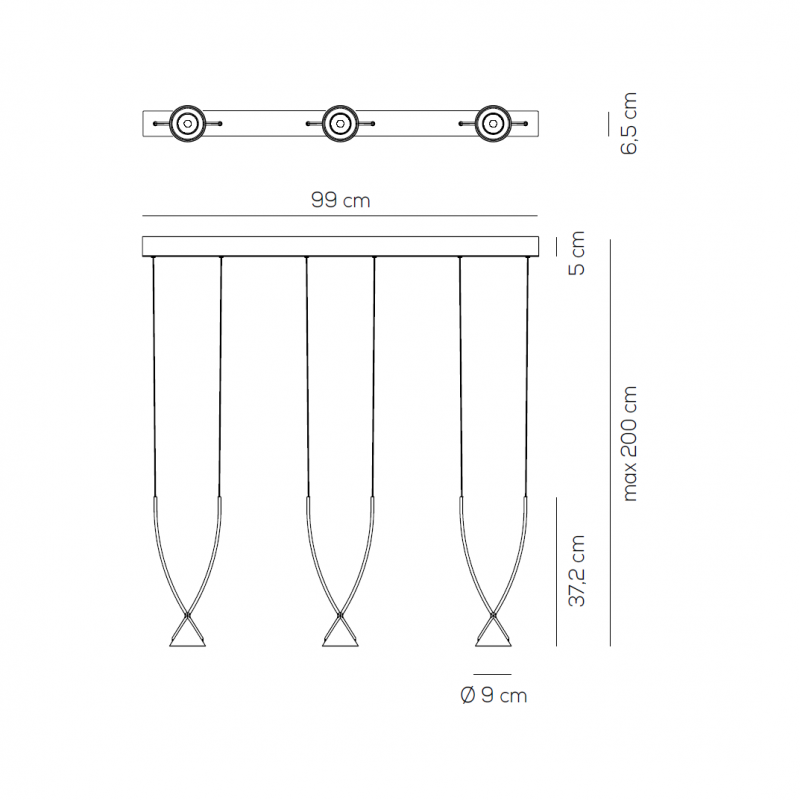 Specification image for Axolight Jewel 03 LED Suspension