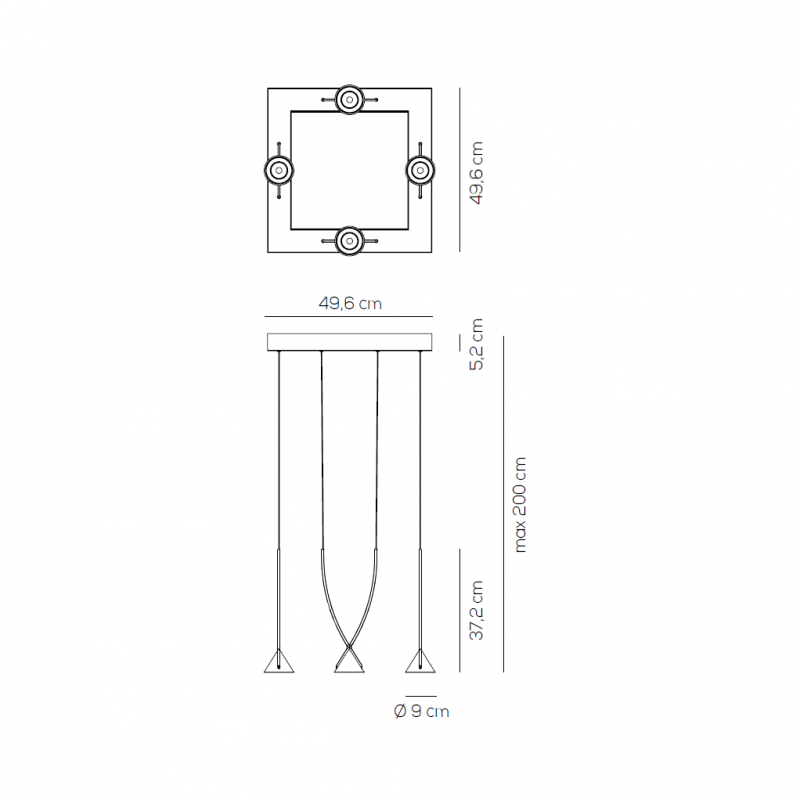 Specification image for Axolight Jewel 04 LED Suspension