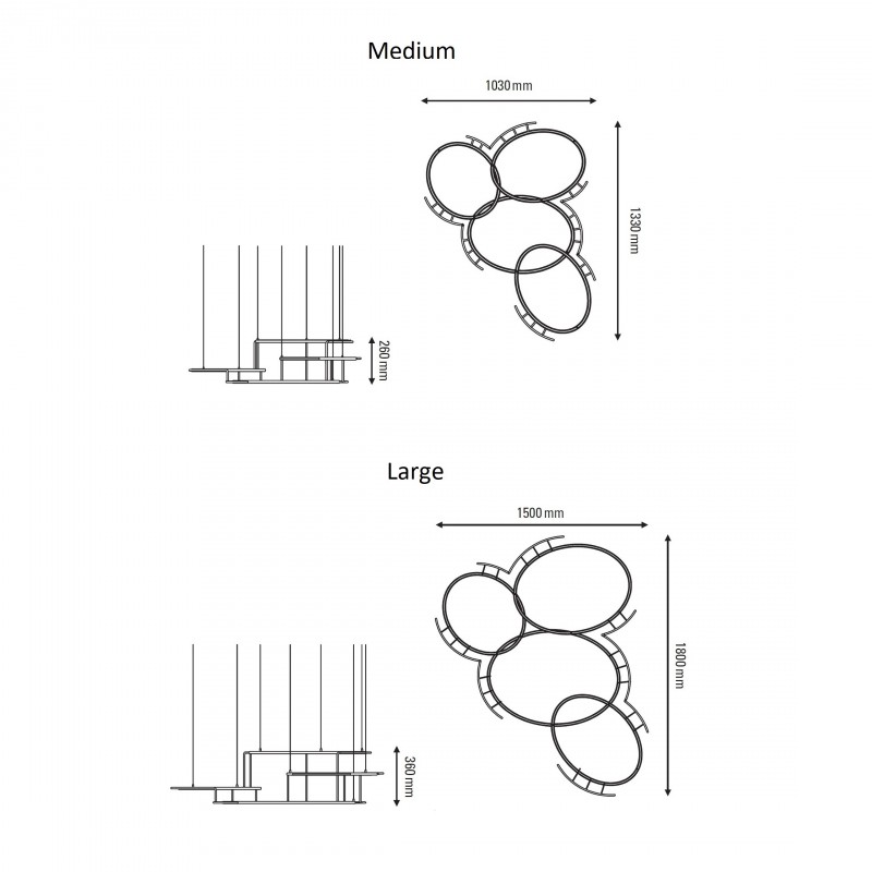 Specification image for DCW éditions Broche LED Suspension 