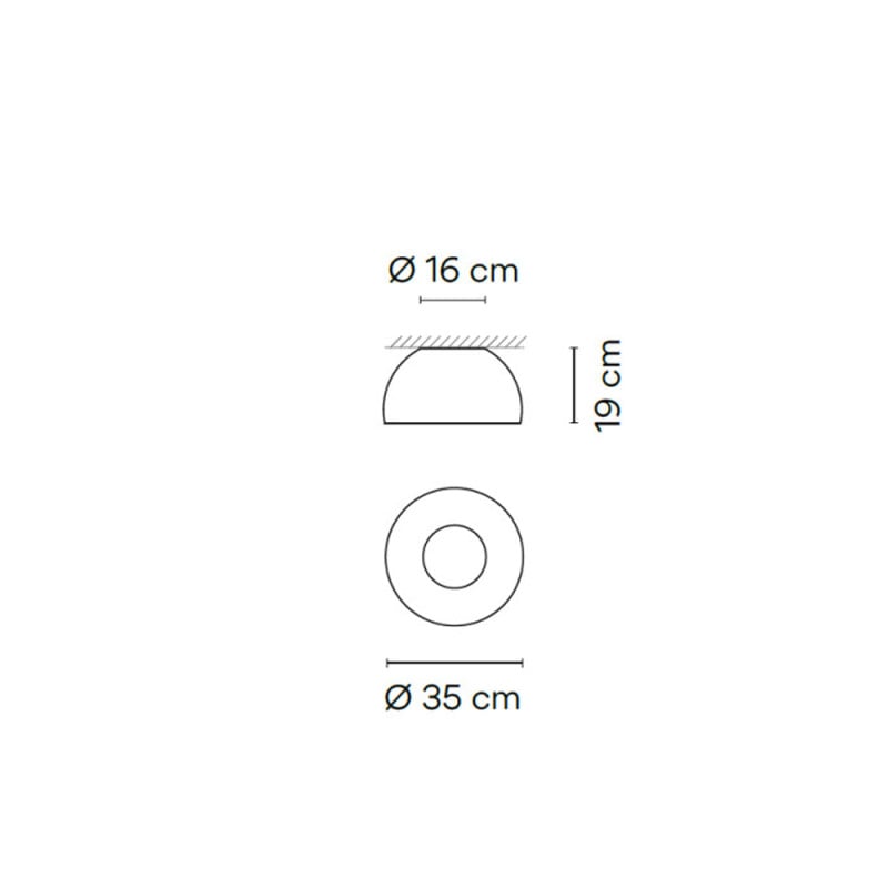 Specification Image for Vibia Duo Ceiling Dome LED Light