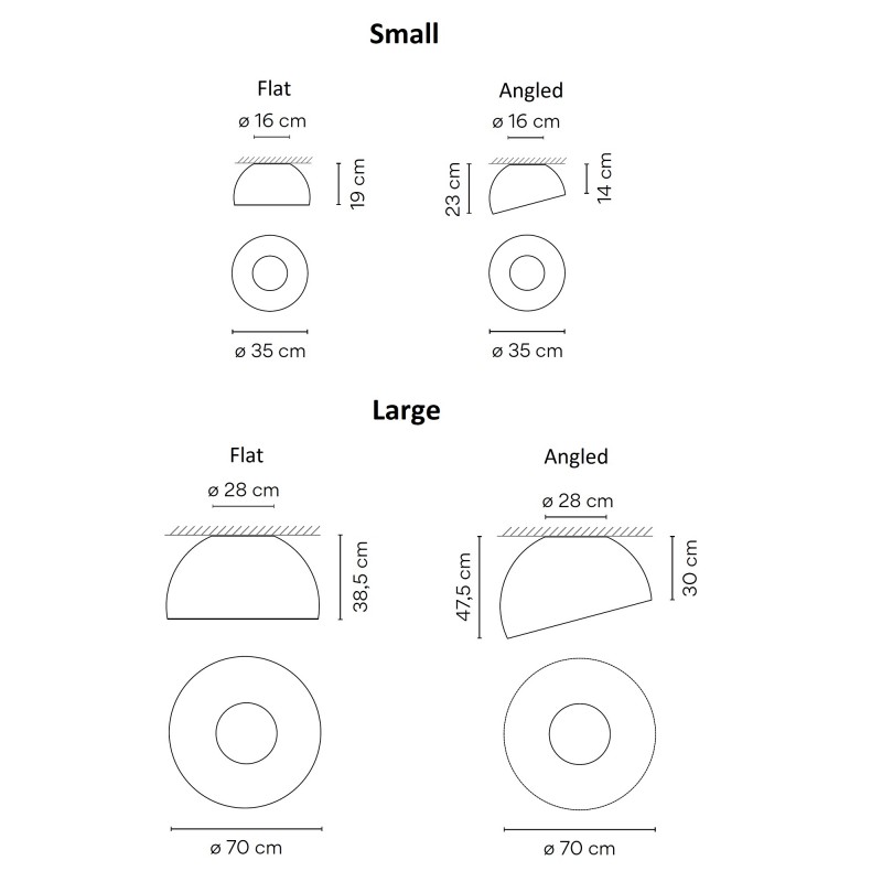 Specification image for Vibia Duo Dome LED Ceiling Light