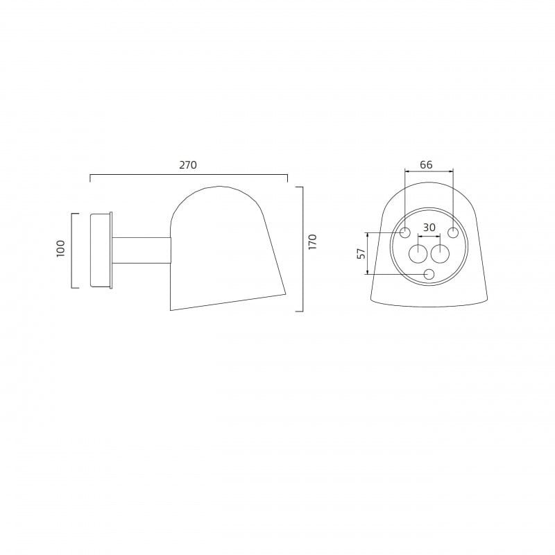 Specification image for Zero Convex LED Wall Light