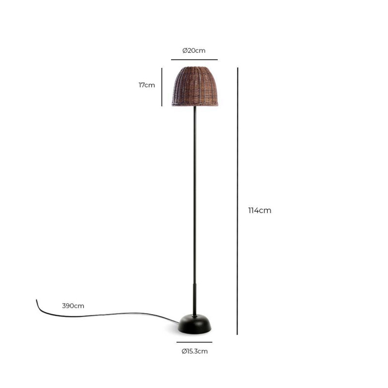 Specification Image for Bover Atticus P/114 LED Floor Lamp