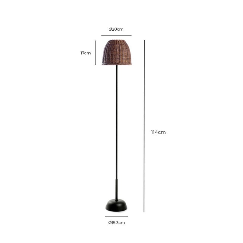 Specification image for Bover Atticus P/114/R LED Floor Lamp