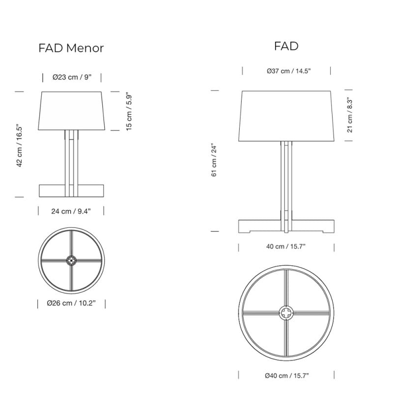 Specification image for Santa & Cole FAD Table Lamp