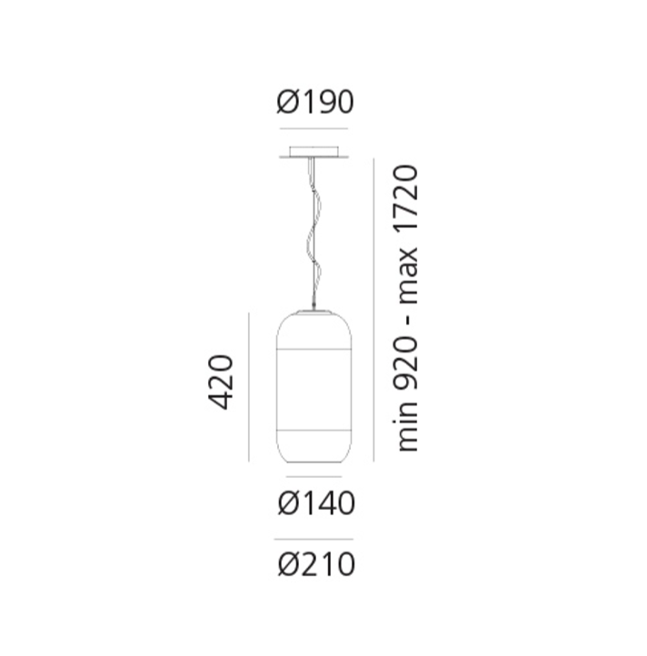 Specification image for Artemide Gople RWB LED Suspension 