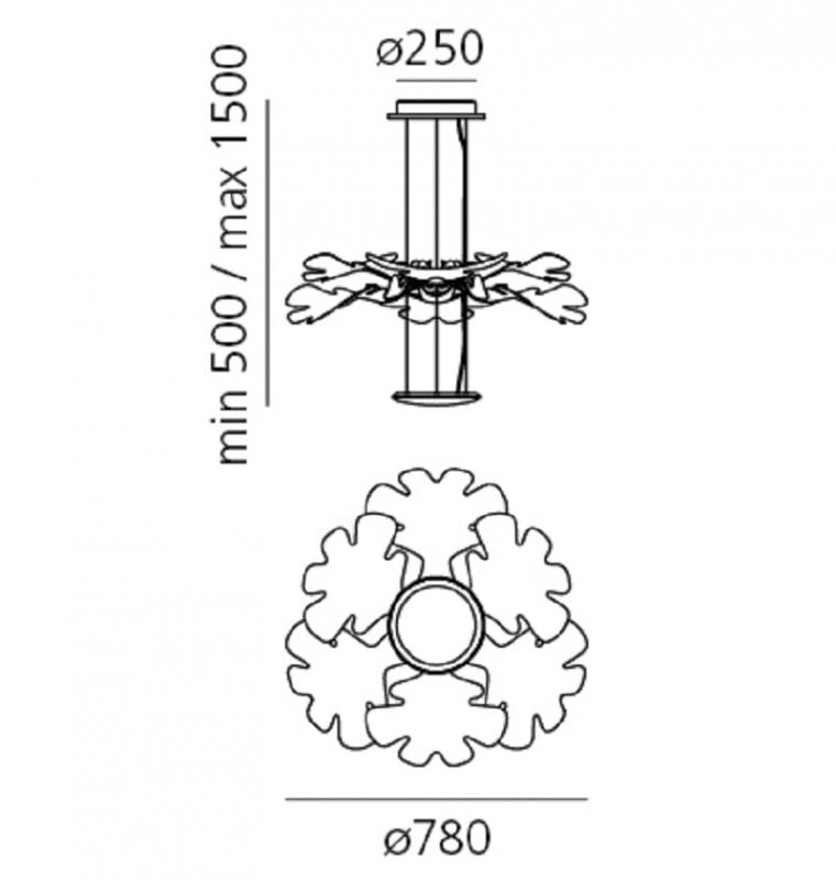 Specification image for Artemide Chlorophilia LED App compatible