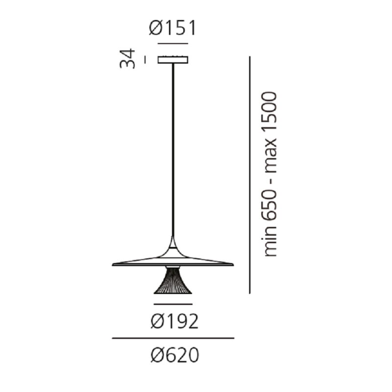 Specification image for Artemide Ipno Suspension Light LED