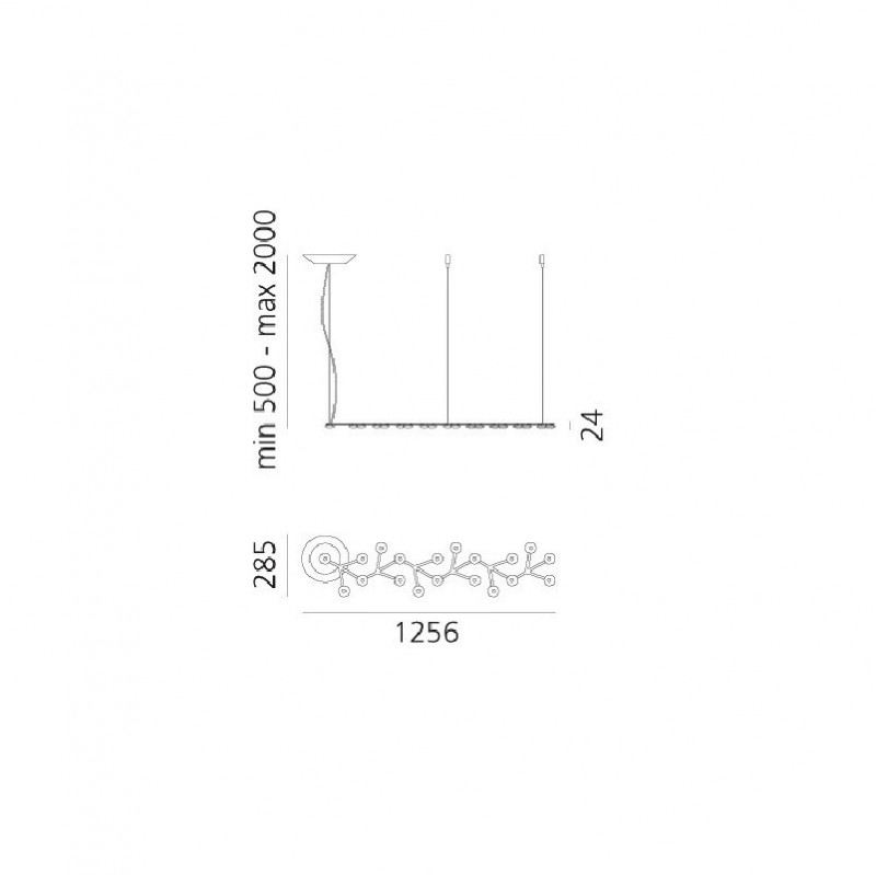 Specification image for Artemide LED Net Line 125 Suspension APP Compatible