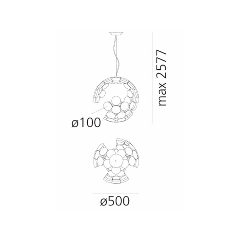Specification Image for Artemide Scopas LED Suspension Light App Compatible