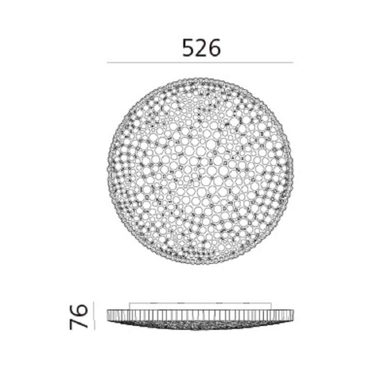 Specification image forArtemide Calipso LED Ceiling/Wall App Compatible