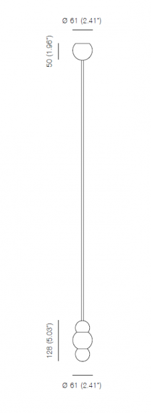 Specification image for Michael Anastassiades Ball Light Pendant Rod Small
