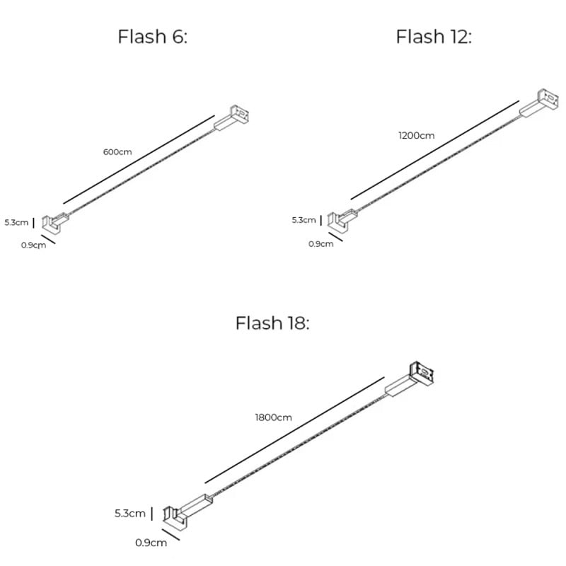 Specification Image for Davide Groppi Flash LED Ceiling/Wall Light