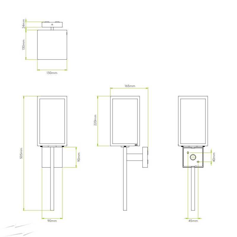 Specification image for Astro Coach 130 Wall Light