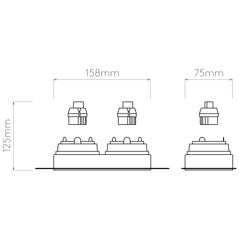 Specification image for Astro Trimless Square Twin Adjustable Recessed light 