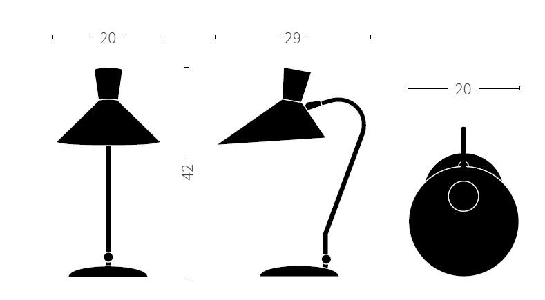 Specification image for Bloom table lamp 