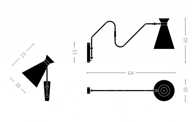 Specification image for Cone wall light