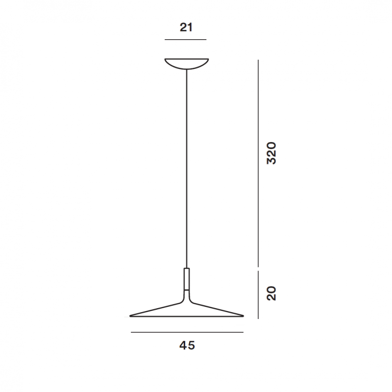 Specification image for Foscarini Aplomb Large LED MyLight Pendant