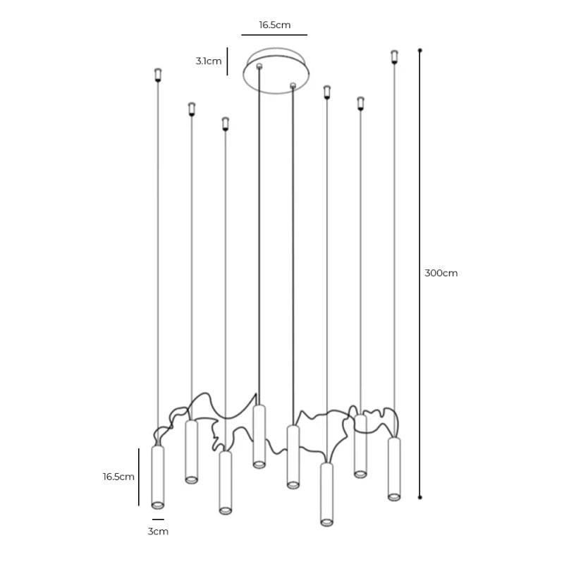 Specification image for Davide Groppi Simbiosi LED Chandelier