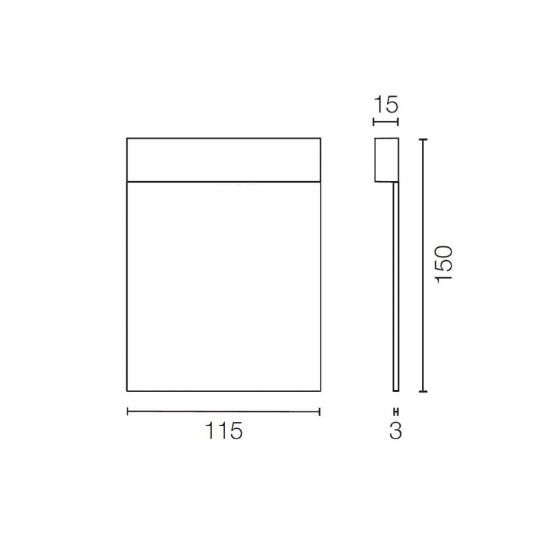 Specification image for Flos Real Matter LED Wall Light