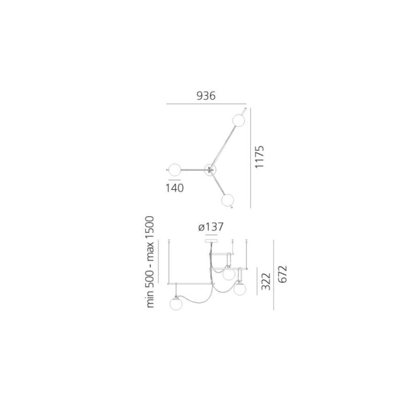 Specification image for Artemide nh S3 14 chandelier