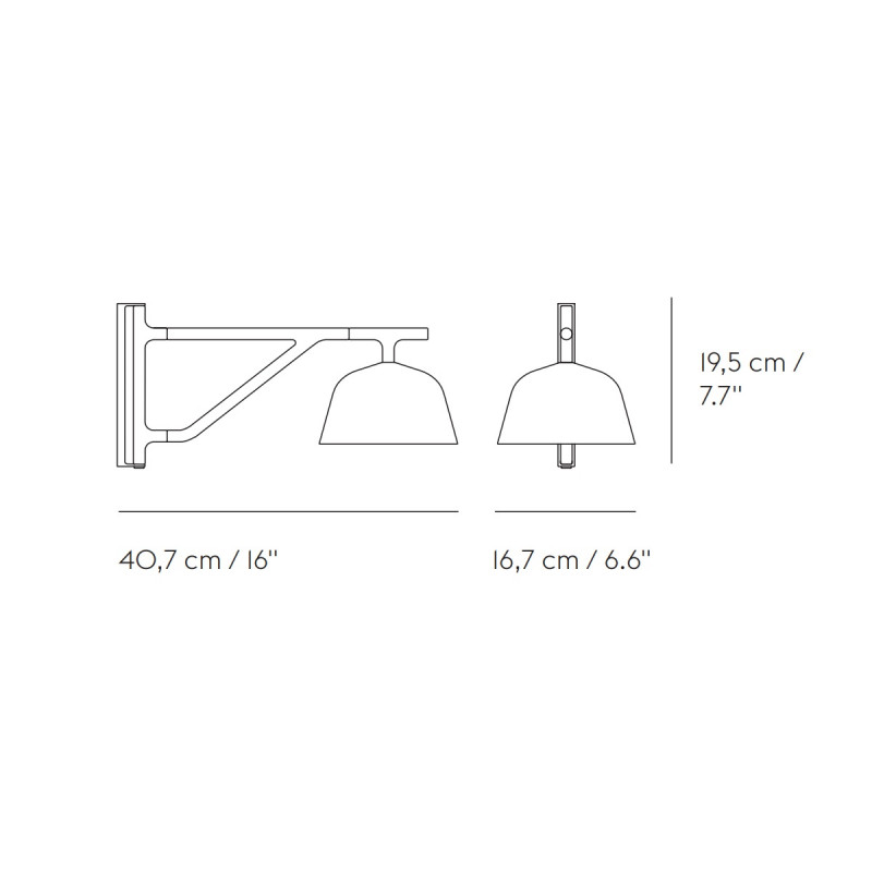 Specification image Muuto Ambit Wall Lamp