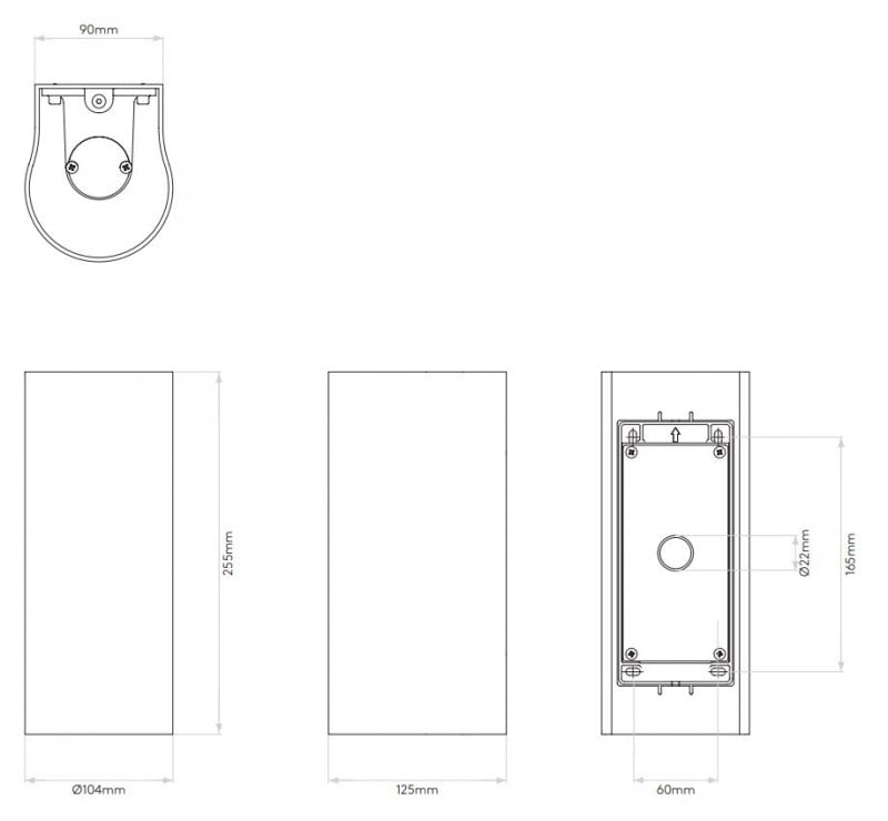 Specification image for Astro Dunbar 255 LED Wall Light