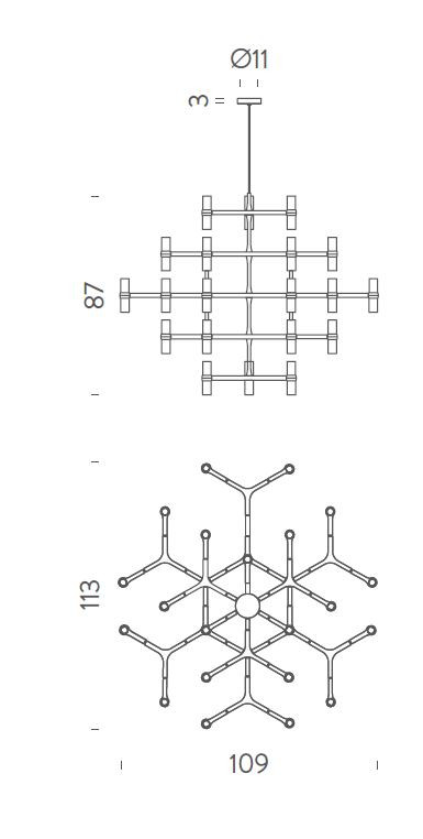 Specification image for Nemo Lighting Crown Major Chandelier 