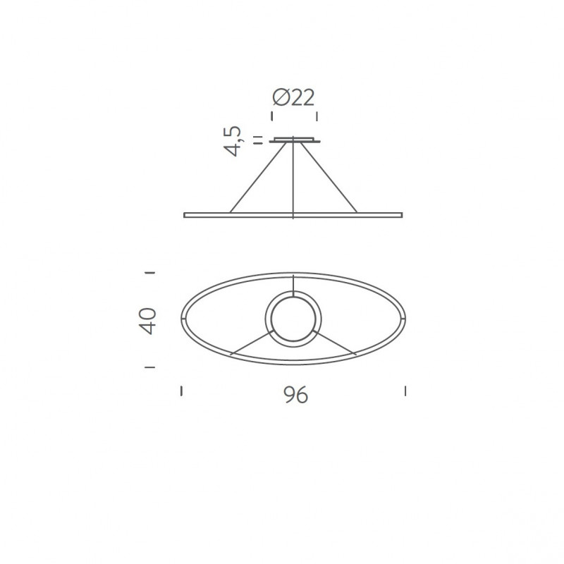 Specification image for Nemo Lighting Ellisse Minor Suspension