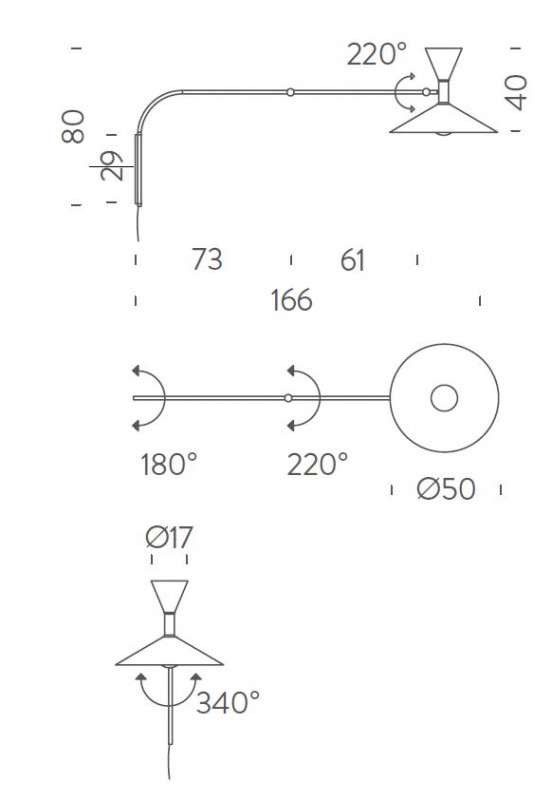 Specification image Nemo Lighting Lampe de Marseille Wall Light