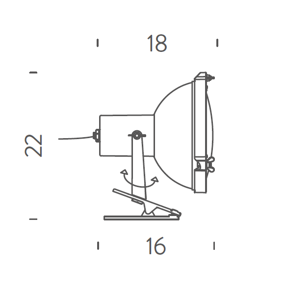 Specification image for Nemo Lighting Projecteur 165 Pincer Clip